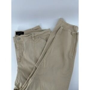 Talbots Womens 16 Straight Leg Ankle Pants Khaki‎ Casual Zip Hem